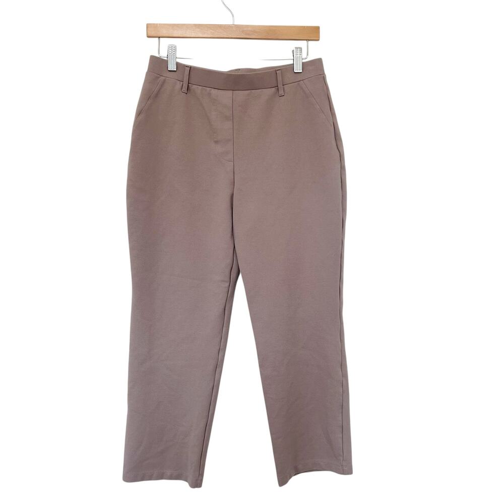 Quince Tan Ultra Stretch Ponte Straight Leg Pants Sz M